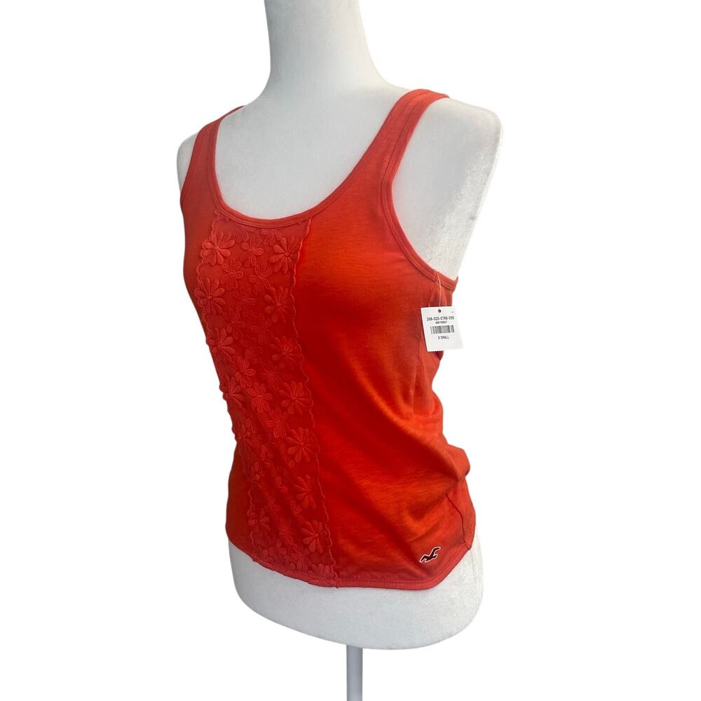 Hollister Y2k Orange Lace Tank Bow Back -Coquette  New Top Size XS